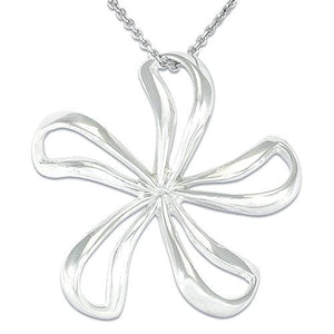 Plumeria Necklace in Sterling Silver - 38mm