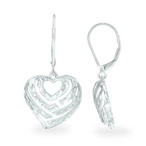 Aloha Heart Earrings in Sterling Silver - 18mm