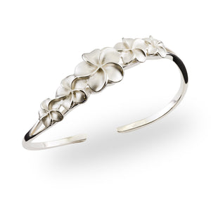 Plumeria Bracelet in Sterling Silver - 10-16mm