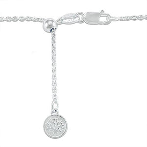 Plumeria Necklace with White Sapphire in Sterling Silver - 20mm