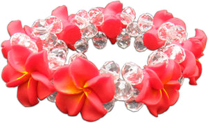 PINK - FIMO FLOWER BLING BRACELET