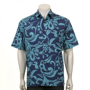 Pineapple Pareo Open Collar Kala Kloth™ Men's Aloha Shirt~King Size