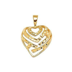 Maui Divers Jewelry Aloha Heart Pendant in 14K Yellow Gold - 18mm