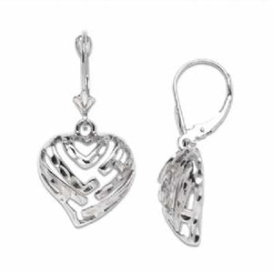 Maui Divers Jewelry Aloha Heart Earrings in 14K White Gold Extra Small