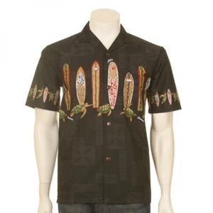 Men's Surfboard Honu Chestband Aloha Shirt