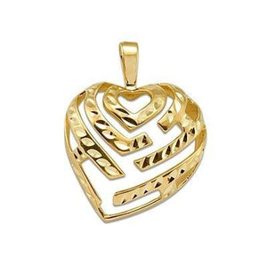 Maui Divers Jewelry Aloha Heart Pendant in 14K Yellow Gold - 24mm