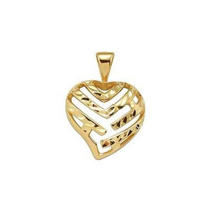 Maui Divers Jewelry Aloha Heart Pendant in 14K Yellow Gold - 15mm