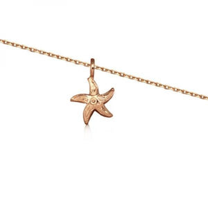 Rose Silver Starfish Anklet 9"