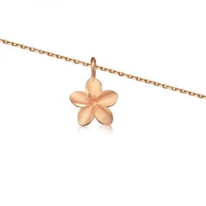  Rose Silver Plumeria Anklet 9"