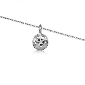 Rhodium Silver Sand Dollar Anklet 9"