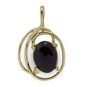 Maui Divers Jewelry Black Coral Pendant in 14K Yellow Gold