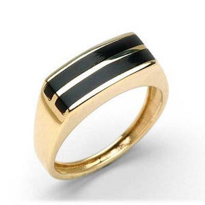 Maui Divers Jewelry Black Coral Ring in 14K Yellow Gold