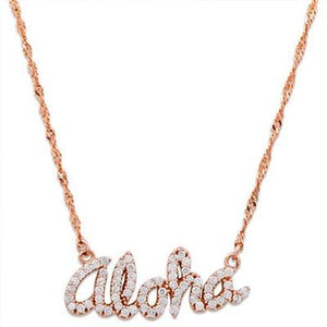 Maui Divers Jewelry Aloha Necklace with Diamonds-14K Rose Gold~Small