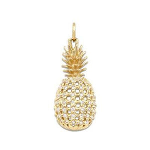 Maui Divers Jewelry Pineapple Pendant with Diamonds-14K Yellow Gold~Medium