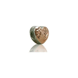 Sterling Silver Hawaiian Rose Heart Bead