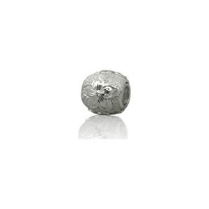 Sterling Silver Hawaiian Rhodium Plumeria Bead