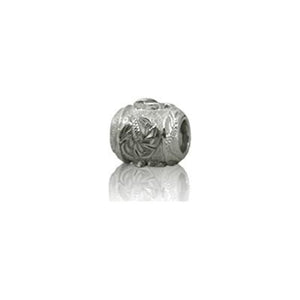 Sterling Silver Hawaiian Rhodium Hibiscus Bead