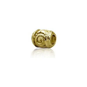 Sterling Silver Hawaiian Gold Scroll Cut-In Bead