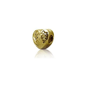 Sterling Silver Hawaiian Gold Heart Bead