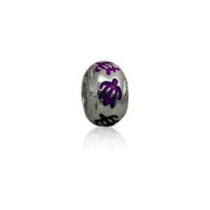 Sterling Silver Hawaiian Purple Enamel Honu Bead