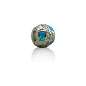 Sterling Silver Hawaiian Rhodium Opal Bead