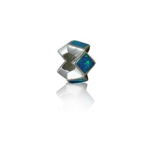 Sterling Silver Hawaiian Diamond Shape Opal Bead