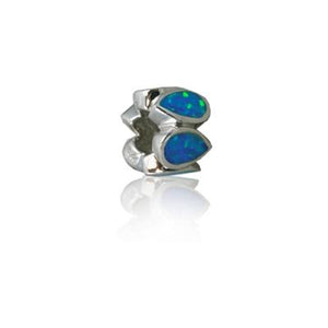 Sterling Silver Hawaiian Rhodium Opal Bead