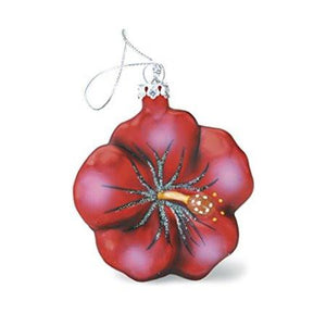 Glass Hibiscus Ornament - 13912