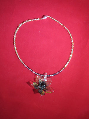 Amber Lotus Flower Necklace