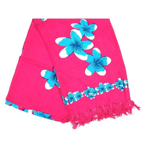 New Blue Plumeria Long Sarong - Pink