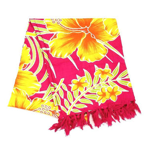 New Hibiscus Long Sarong - Orange