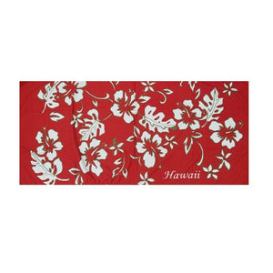 Classic Hibiscus Pareo Beach Towel - Red