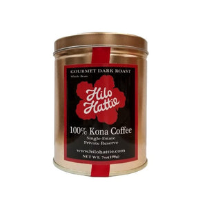 Hilo Hattie Private Label 100% Kona Estate Coffee 7oz - Gourmet Dark Roast - Gold