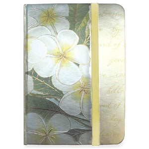 Foil Notebook with Elastic Band - Plumeria Notes