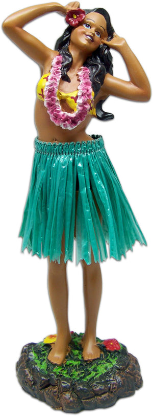 HULA GIRL SINGING LEILANI DASHBOARD DOLL (40622)- GREEN SKIRT