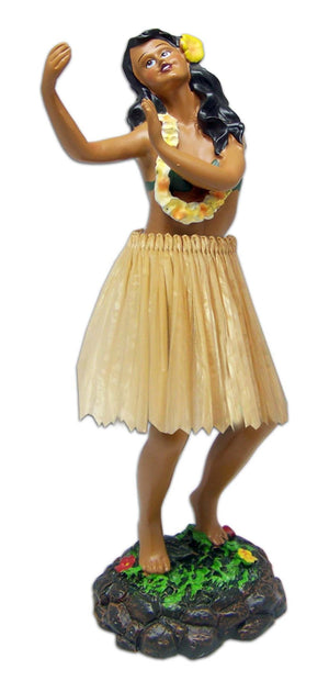 GIRL DANCING POSE LEILANI DASHBOARD DOLL (40626)- NATURAL SKIRT