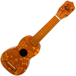 BROWN ALOHA FLORAL UKULELE