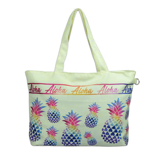 Island Impressions Medium Tote Bag - Pineapple Rainbow