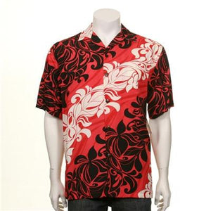 Kai Garden Rayon Men's Aloha Shirt ~ Red