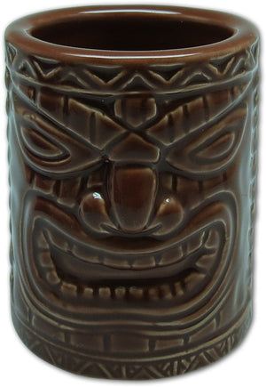 TIKI SHOT GLASS - LUCKY TIKI BROWN