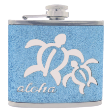 Honu Blue Glitter Flask-73419