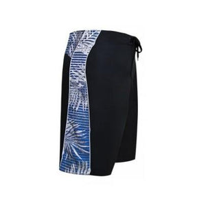 Men's Fern Print Board Shorts(BS714) ~ Black