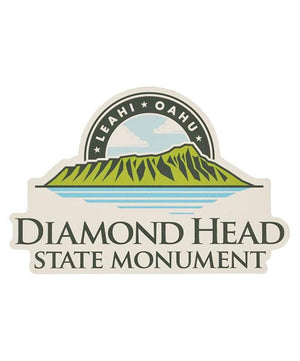 Diamond Head White Car Magnet