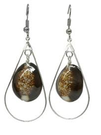 Snake Head Cowrie Shell Earrings