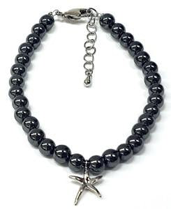 Hematite Starfish Charm Bracelet