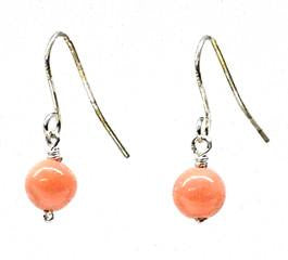 Pink Coral Bead Earrings