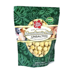 Hilo Hattie Dry Roasted Unsalted Macadamia Nuts 10 oz. Foil Pouch