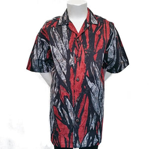 Abstract Rainforest Kala Kloth Boys Aloha Shirt (804-p3241) ~ Red