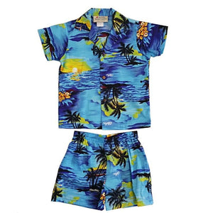 Palm Tree Boy's Cabana Set ~ Blue