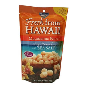 Mac Farms Dry Roasted Macadamia Nuts with Sea Salt~6oz Bag